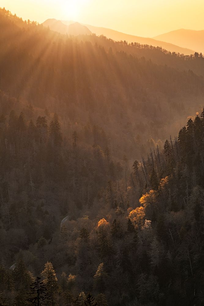 Spring sunset from Morton Overlook-Great Smoky Mountains National Park-Tennessee